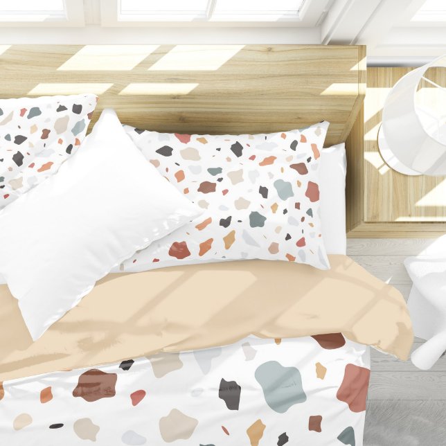 Terrazzo Pattern Pillow Case (Terrazzo Pillow Case On Bed)