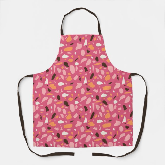 Terrazzo Pattern Pink Apron (Front)
