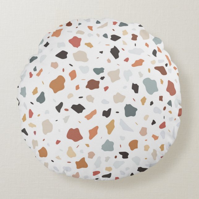 Terrazzo Pattern Round Pillow (Front)