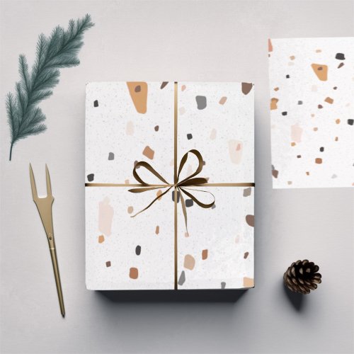 Terrazzo pattern wrapping paper sheets