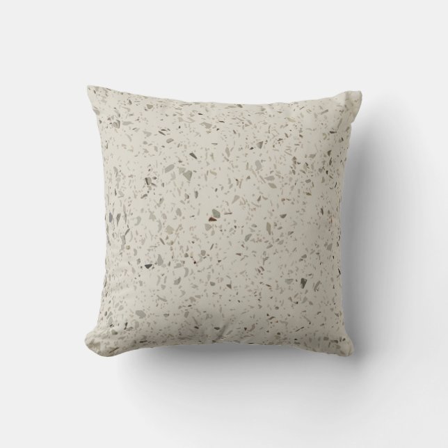 Terrazzo Pebbles Quartz Coastal Throw Pillow (Front)