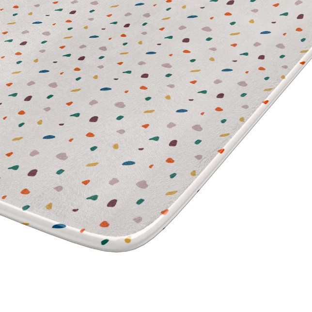 Terrazzo Print Cutting Board | Retro Kitchen Decor (Corner)