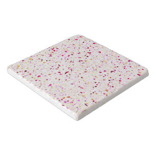 Terrazzo Retro Elegant Red White Purple Pattern Trivet