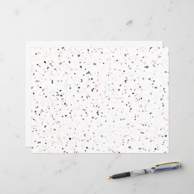 Terrazzo Retro White Black Pink Vintage Pattern (Front/Back In Situ)