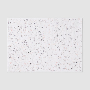 Terrazzo Retro White Black Pink Vintage Pattern Tissue Paper