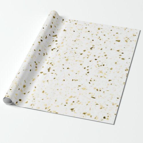 Terrazzo Retro White Brown Green Vintage Pattern Wrapping Paper