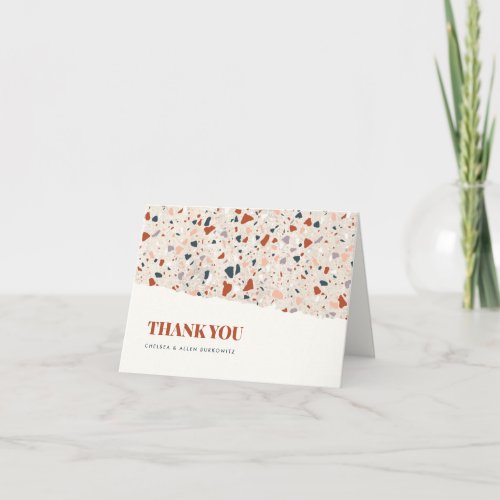 Terrazzo Slab Modern Wedding Thank You Card