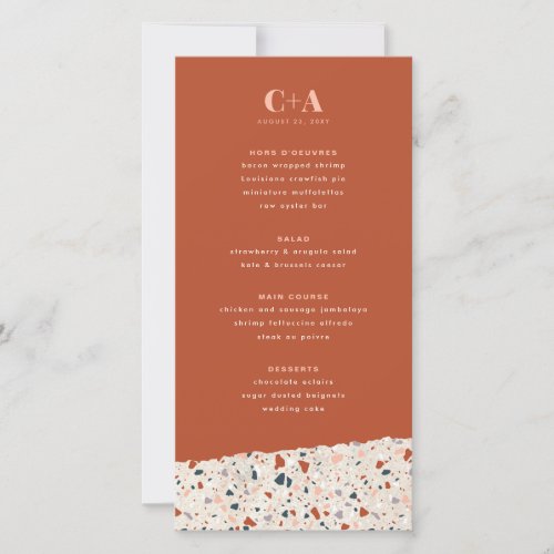 Terrazzo Slab Wedding Menu