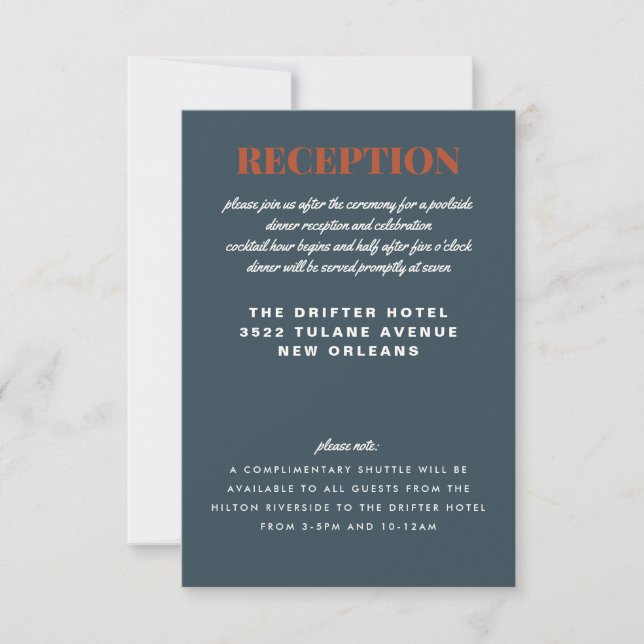 Terrazzo Slab Wedding Reception Enclosure Card (Front)