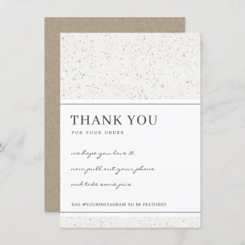 TERRAZZO SPECKLED PATTERN CORPORATE BUSINESS LOGO THANK YOU CARD