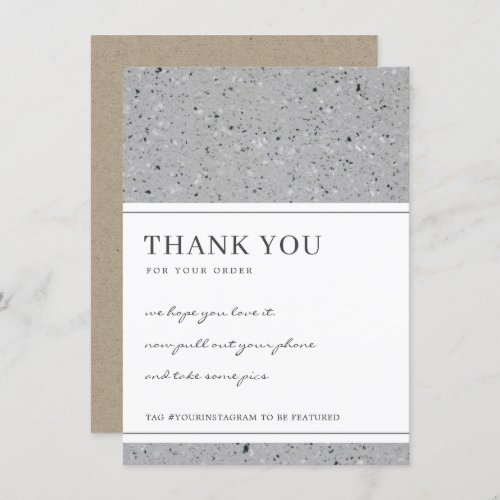 TERRAZZO SPECKLED PATTERN CORPORATE BUSINESS LOGO THANK YOU CARD