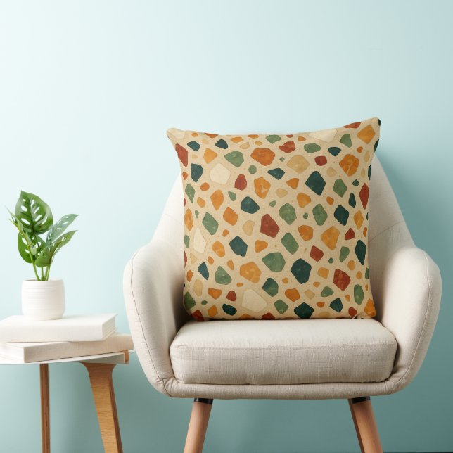  Terrazzo Stone Pattern Background Throw Pillow (Chair)