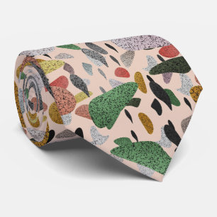 Terrazzo Style Abstract Pattern Neck Tie