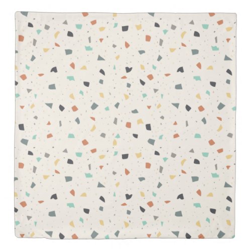 Terrazzo Tile Confetti Modern Style Earth Tones Duvet Cover