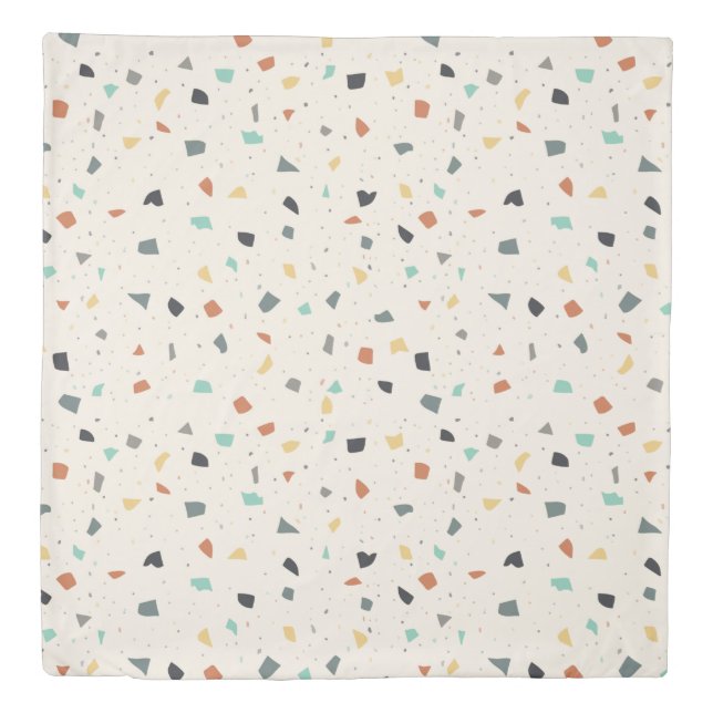 Terrazzo Tile Confetti Modern Style Earth Tones Duvet Cover (Front)