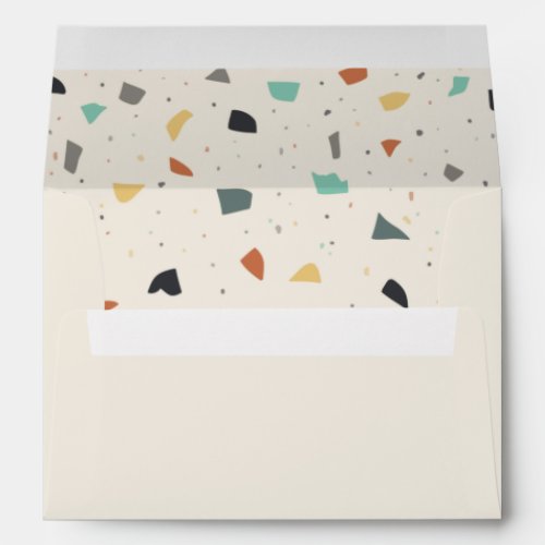 Terrazzo Tile Confetti Modern Style Earth Tones Envelope