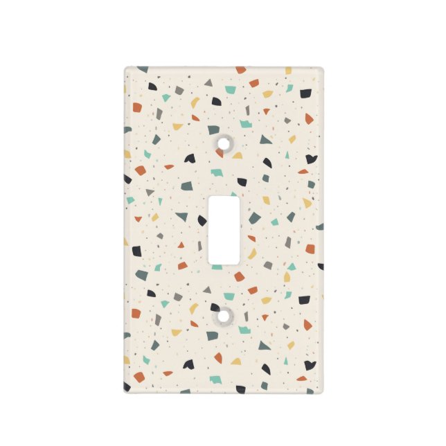 Terrazzo Tile Confetti Modern Style Earth Tones Light Switch Cover (Front)