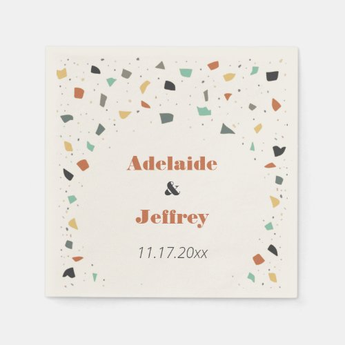 Terrazzo Tile Confetti Modern Style Earth Tones Napkins