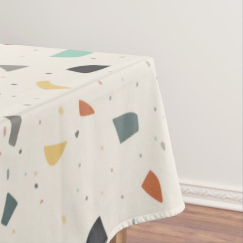 Terrazzo Tile Confetti Modern Style Earth Tones Tablecloth