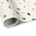 Terrazzo Tile Confetti Modern Style Earth Tones Wrapping Paper<br><div class="desc">Modeled on Italian terrazzo tile this wrapping paper has a fun and festive confetti flake look in warm earth tones with a splash of color. This gift wrap has a clean and modern look that works for weddings,  birthdays or other celebrations.</div>