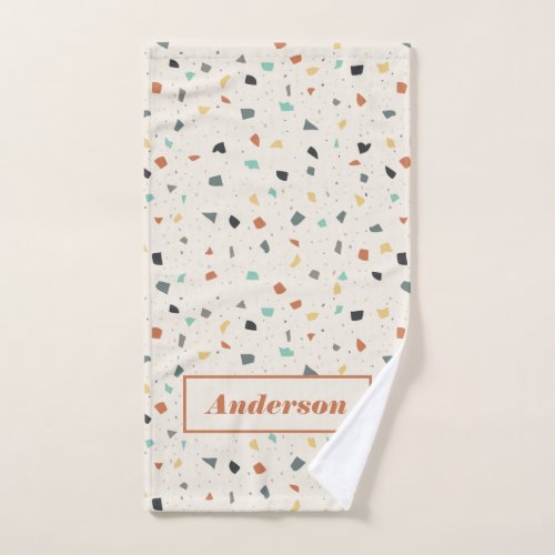 Terrazzo Tile Confetti Modern Style Personalized Hand Towel