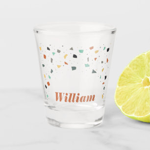 Terrazzo Tile Confetti Modern Style Personalized Shot Glass
