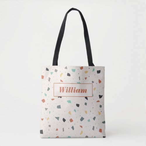 Terrazzo Tile Confetti Modern Style Personalized Tote Bag