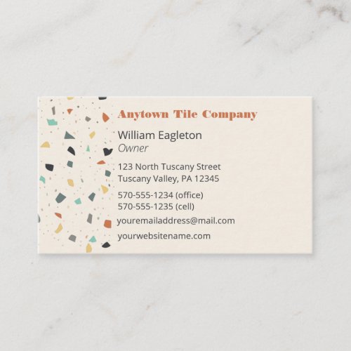 Terrazzo Tile Mason Tile Layers Business Card