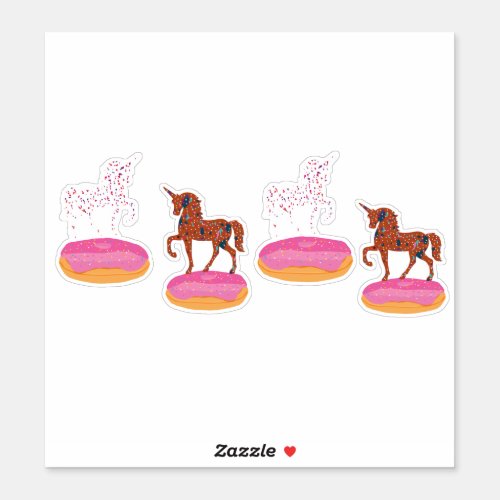 Terrazzo Unicorn  Donuts Sticker