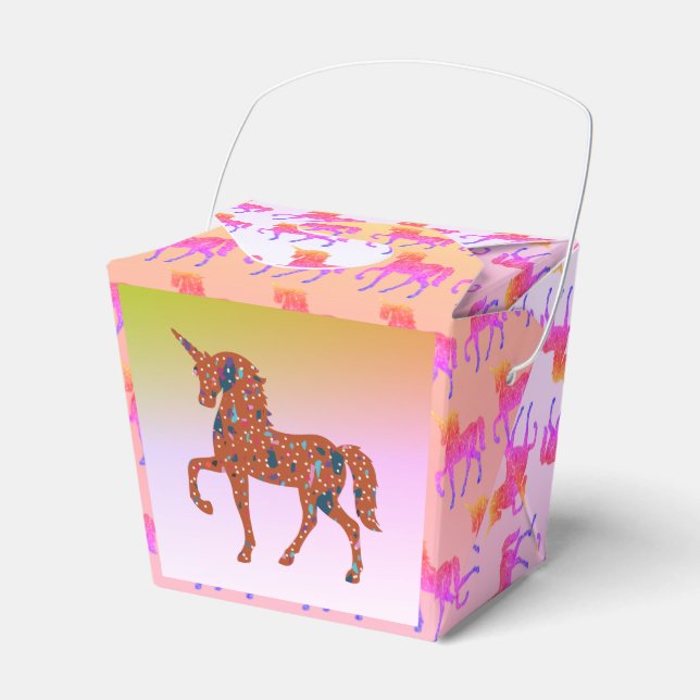 Terrazzo Unicorn Favor Boxes (Front Side)