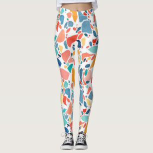 Terrazzo Watercolor: Colorful Seamless Pattern. Leggings