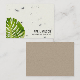 TERRAZZO WATERCOLOR GREEN MONSTERA LEAF FOLIAGE NOTE CARD
