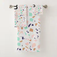 Coastal Terrazzo Embroidered Bath Towel Set