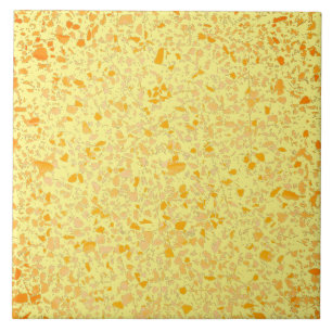 Terrazzo Yellow Orange Minimal Modern Stone Look Ceramic Tile
