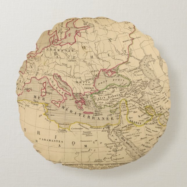 Terre aux trois fils de Noe Round Pillow (Front)