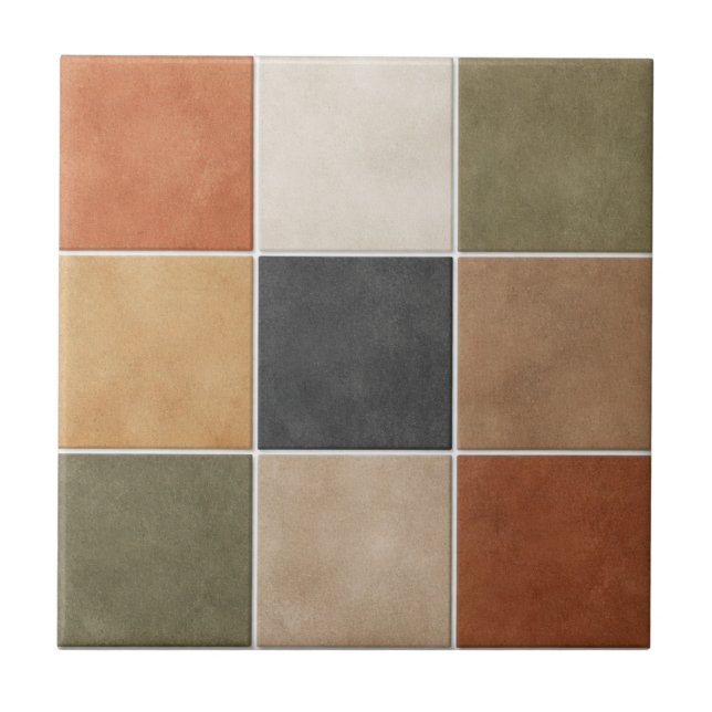 Terre & Émotions – Earthy Minimalist Ceramic Tile (Front)