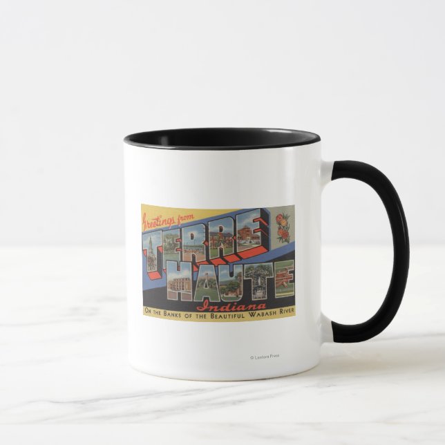 Terre Haute, Indiana - Large Letter Scenes Mug (Right)