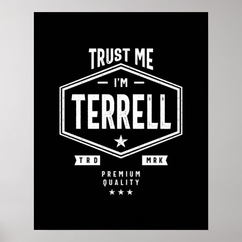 Terrell Personalized Name Birthday Gift Poster
