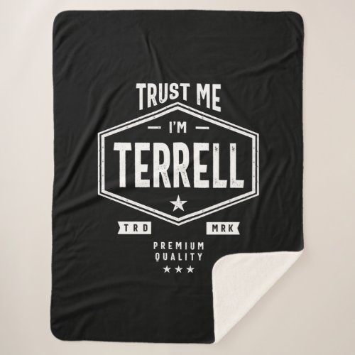 Terrell Personalized Name Birthday Gift Sherpa Blanket