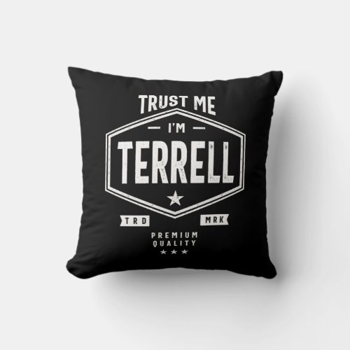 Terrell Personalized Name Birthday Gift Throw Pillow