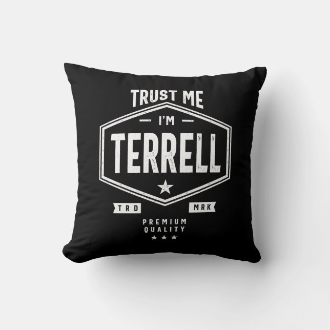 Terrell Personalized Name Birthday Gift Throw Pillow (Front)