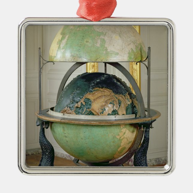 Terrestrial and celestial globe metal ornament (Front)