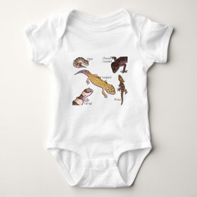 terrestrial geckos baby bodysuit (Front)