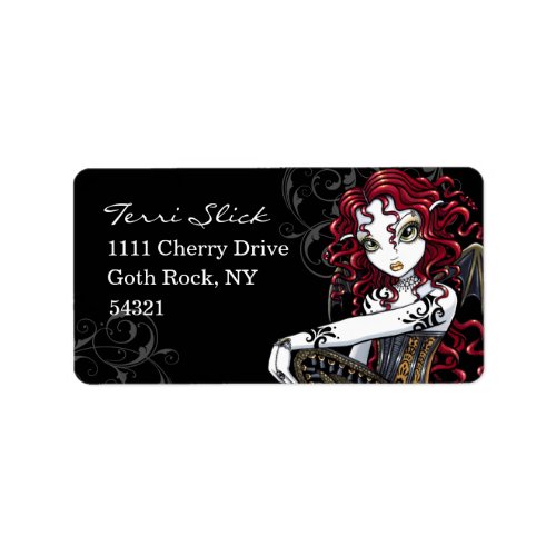 "Terri" Gothic Red Rose Tattoo Fairy Art Labels
