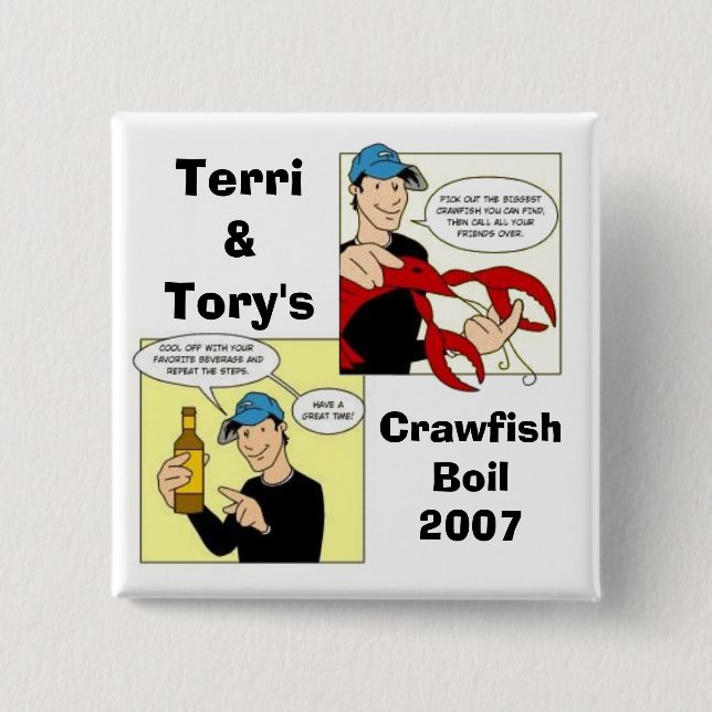 Terri&Tory's, CrawfishBoil2007 Pinback Button (Front)