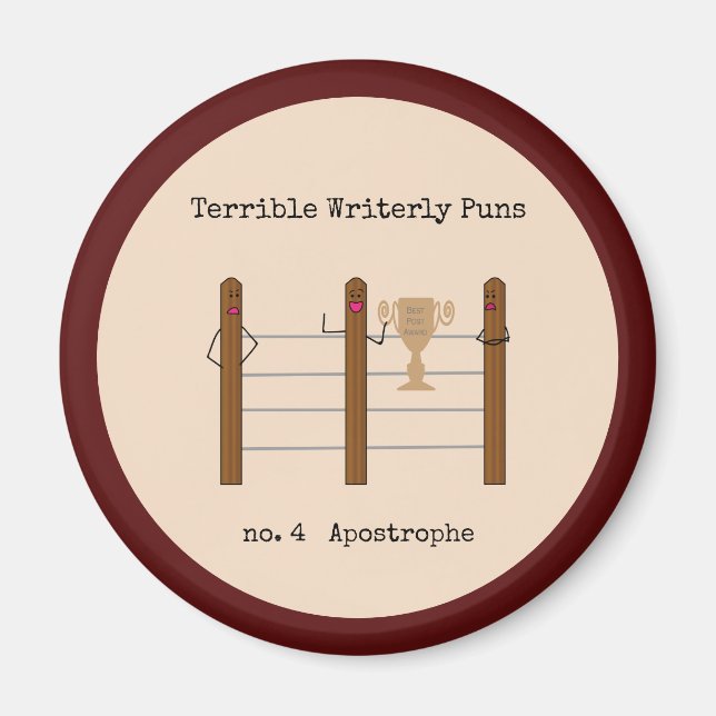 Terrible Writerly Puns Magnet (Front)