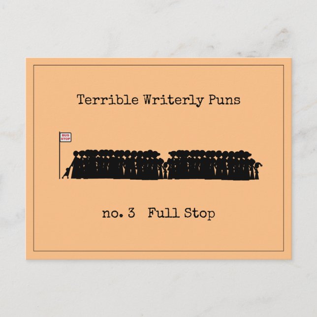 Terrible Writerly Puns Postcard (Front)