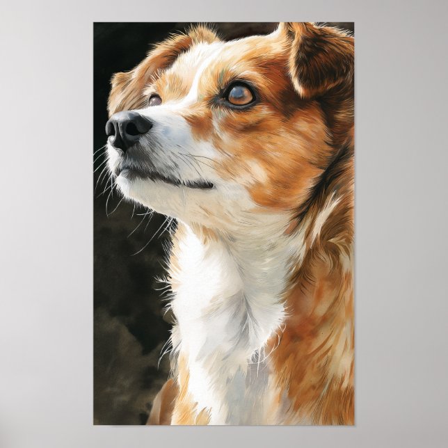 Terrier chihuahua mixed breed dog closeup poster (Front)