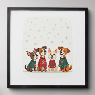 Terrier Christmas Choir Peel And Stick Photo Tile