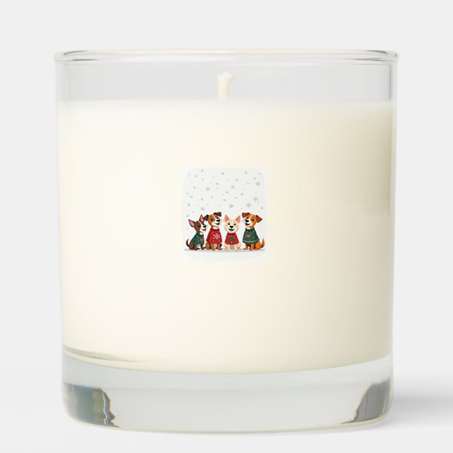 Terrier Christmas Choir Scented Candle (Front)